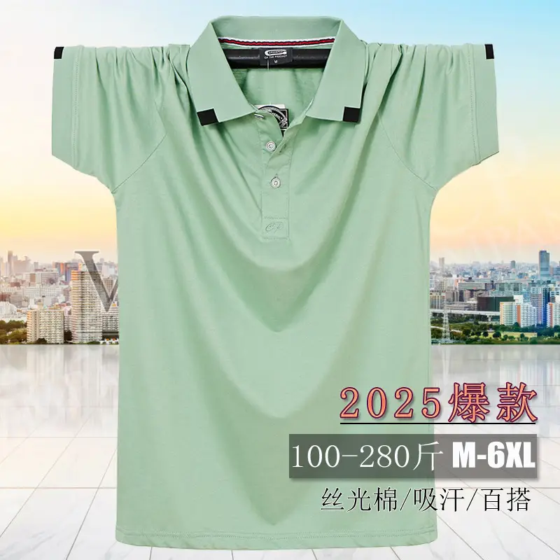Men's Extra Large Polo T-Shirt Light Green 2025 - Image 9
