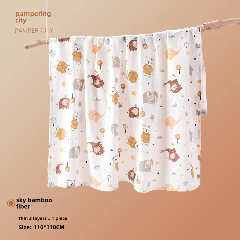 Candy Teddy Newborn Swaddle Blanket Bamboo Cotton