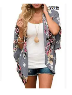 2024 Printed Floral Shawl Sun Protection Blouse Set - Image 10