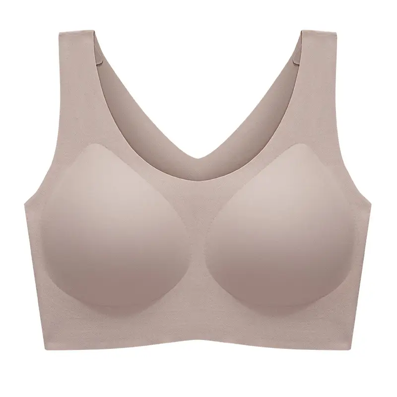 Cloud Seamless Underwear Women's Size Bra One-Piece Bra Large Bust Minimizing Fixed Cup Plus Size