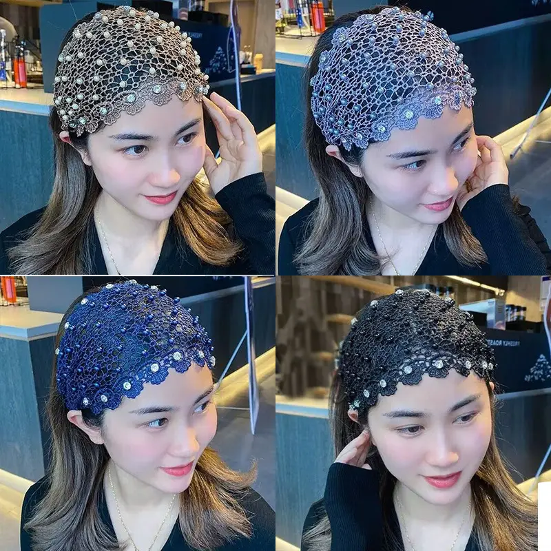 Cross-border Beaded Net Hair Band for Women - Image 19