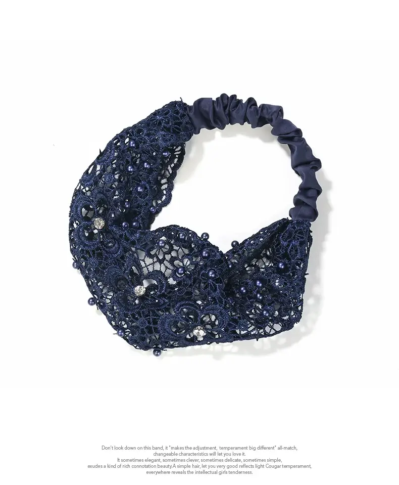 Cross-border Beaded Net Hair Band for Women — feature 11