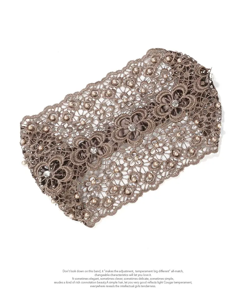 Cross-border Beaded Net Hair Band for Women — feature 13