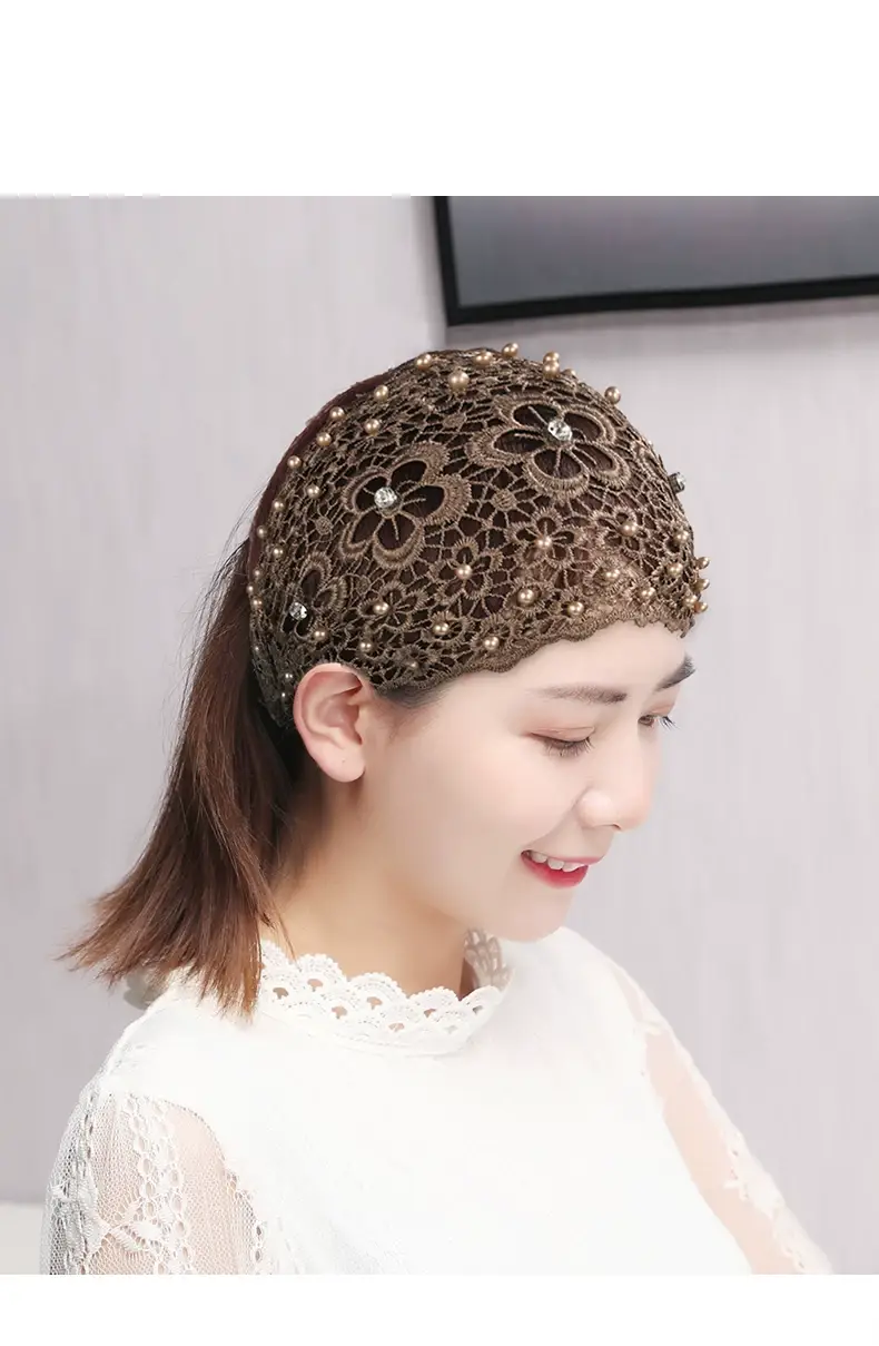 Cross-border Beaded Net Hair Band for Women — feature 14