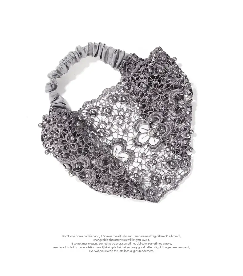 Cross-border Beaded Net Hair Band for Women — feature 15