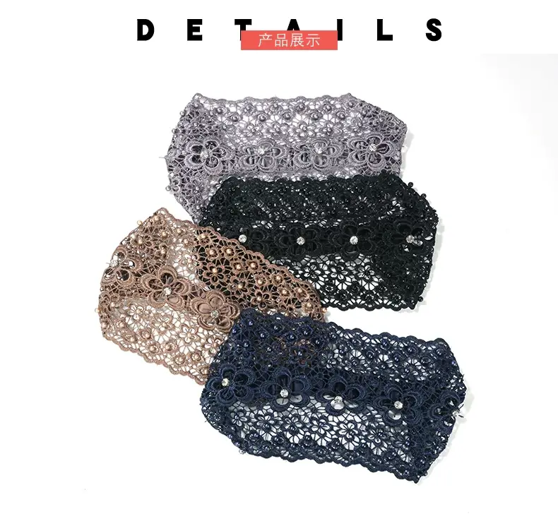 Cross-border Beaded Net Hair Band for Women — feature 8