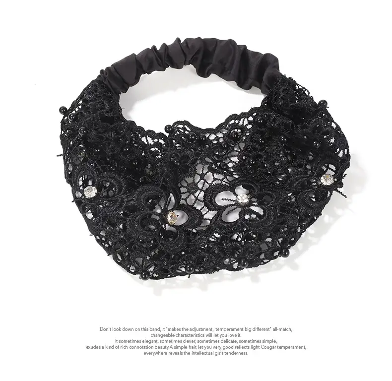 Cross-border Beaded Net Hair Band for Women — feature 9