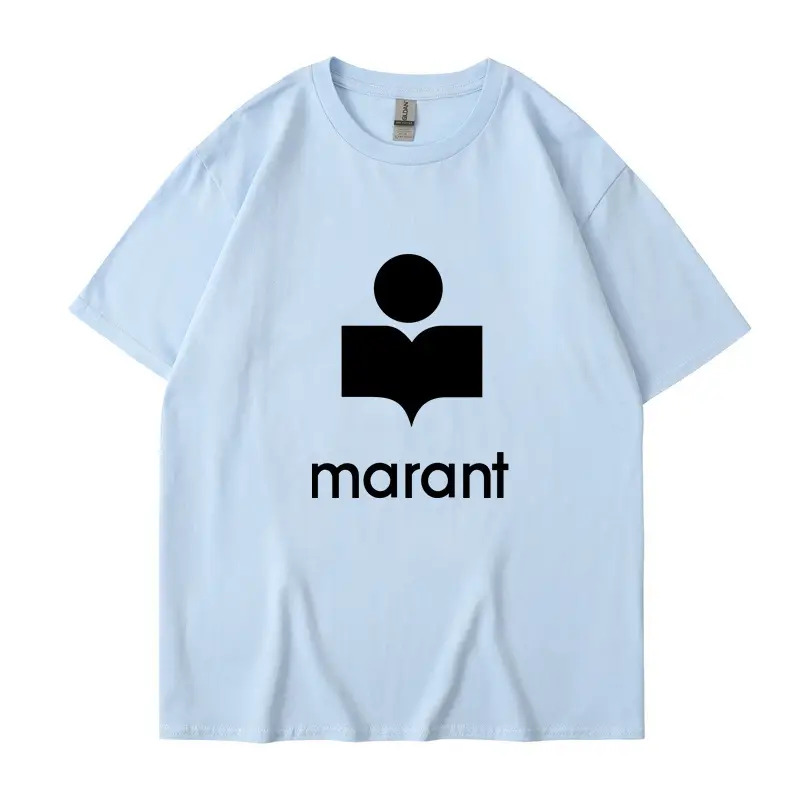 Marant Letter Fleece T-Shirt White Round Neck