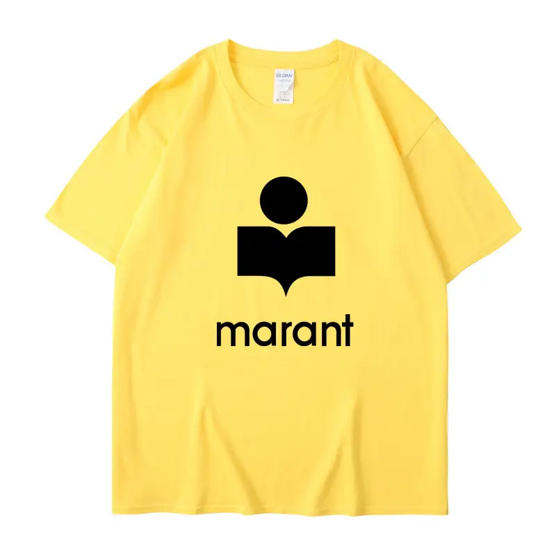 Marant Letter Fleece T-Shirt White Round Neck