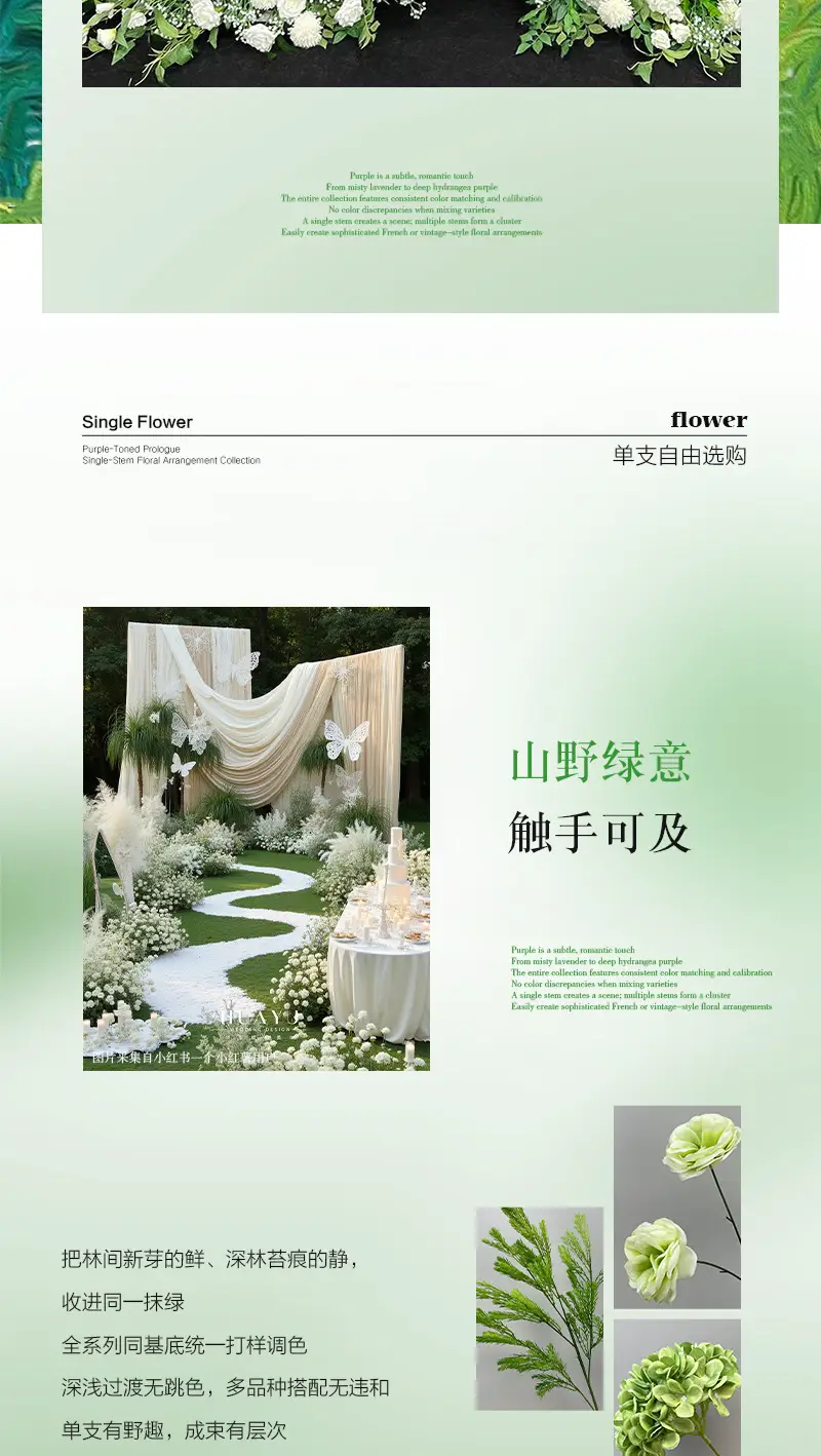 Wedding Green Plant Simulation Plant Flower-arranging Gypsophila Eucalyptus Fake Flower Silk Flower Wedding Decoration Flower Material — feature 2