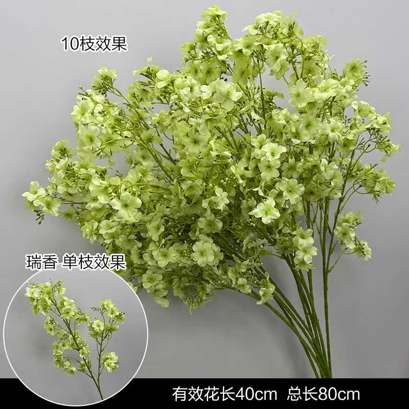 Wedding Green Plant Simulation Plant Flower-arranging Gypsophila Eucalyptus Fake Flower Silk Flower Wedding Decoration Flower Material