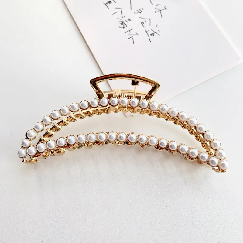 Gold Shark Grip Hair Clip for Women Large Size - Image 2