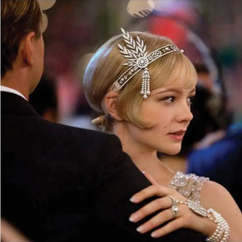 1920s Gatsby Dress Beaded Tassel V-Neck Evening Dress - Image 3