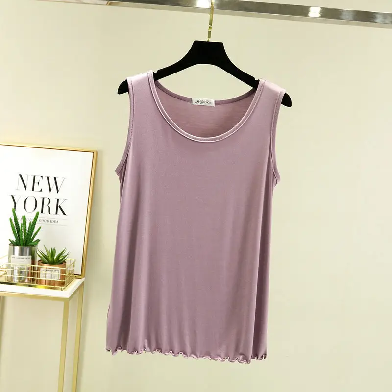 Women's Purple Modal Sleeveless Vest Large - Image 15