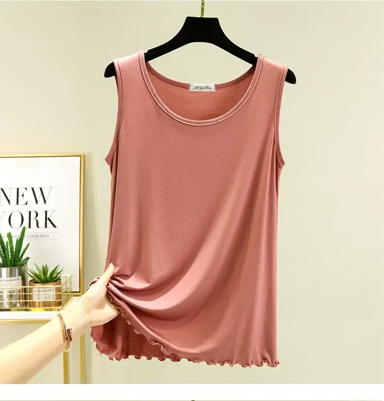 Women's Purple Modal Sleeveless Vest Large — feature 16