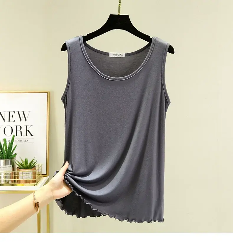 Women's Purple Modal Sleeveless Vest Large — feature 22