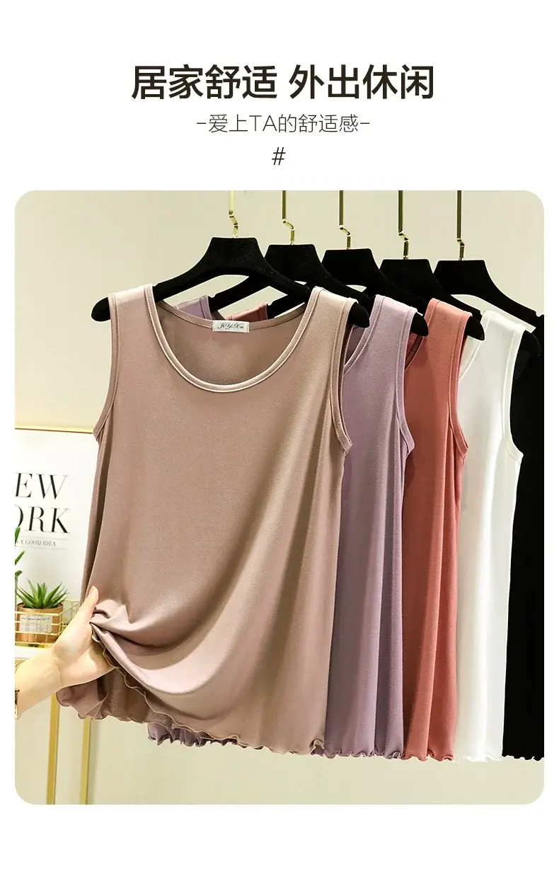 Women's Purple Modal Sleeveless Vest Large — feature 4