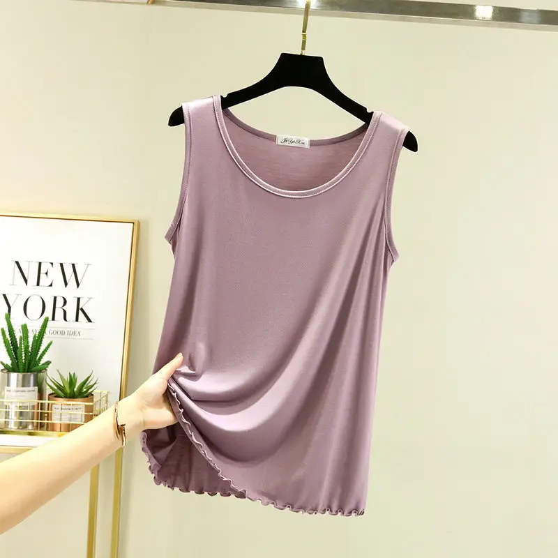 Women's Purple Modal Sleeveless Vest Large - Image 9