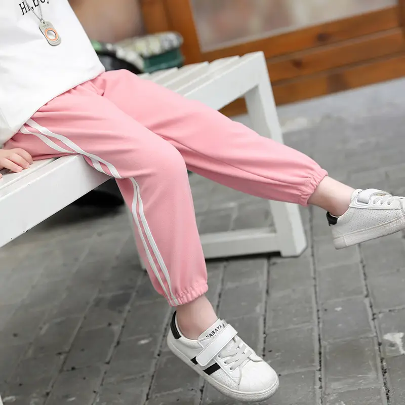 25W Winter Kids Warm Jogger Pants Blue White Stripes - Image 10
