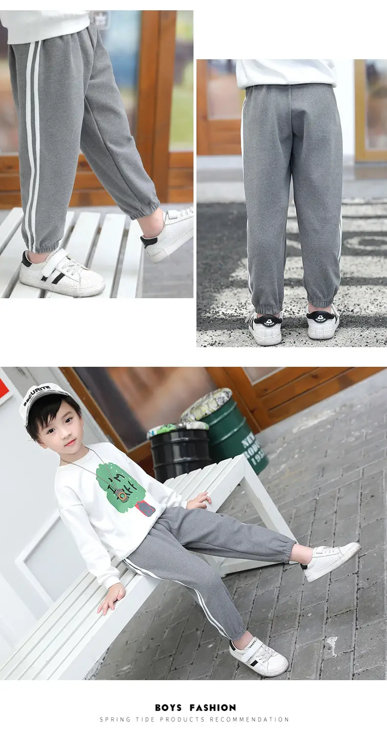 25W Winter Kids Warm Jogger Pants Blue White Stripes — feature 12