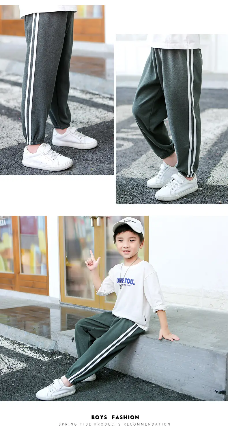 25W Winter Kids Warm Jogger Pants Blue White Stripes — feature 18