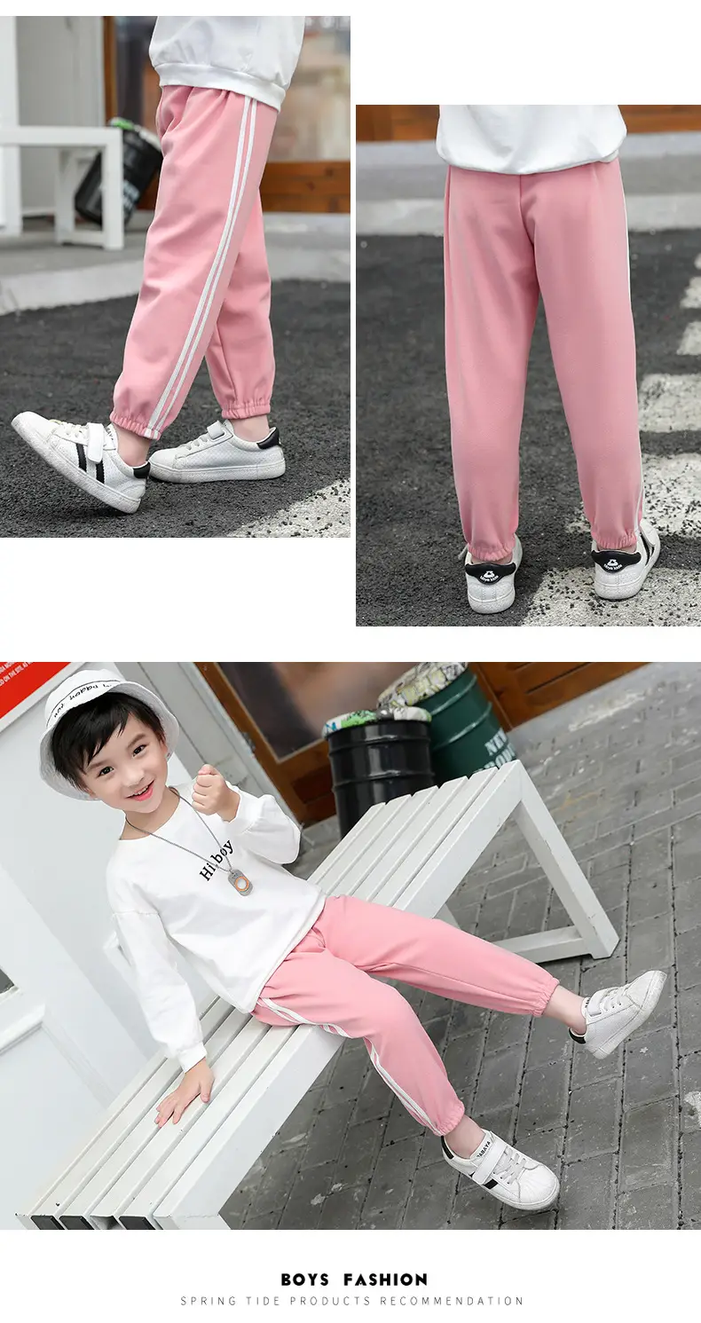 25W Winter Kids Warm Jogger Pants Blue White Stripes — feature 8