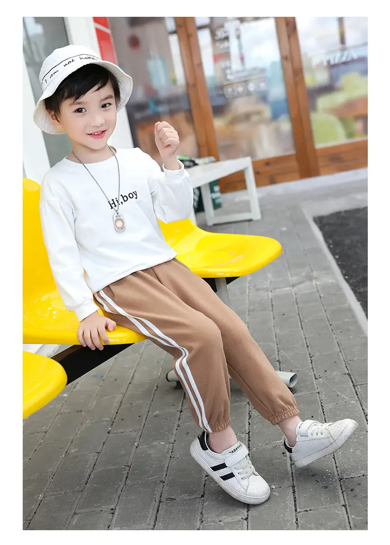 25W Winter Kids Warm Jogger Pants Blue White Stripes — feature 9