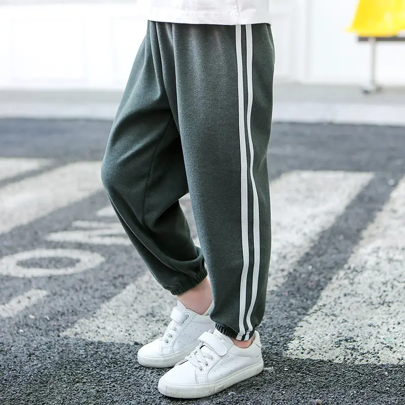 25W Winter Kids Warm Jogger Pants Blue White Stripes - Image 5