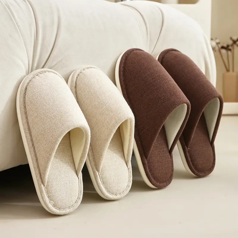 Japanese-Style Cotton Slippers for Women Yellow Winter Indoor - Image 8