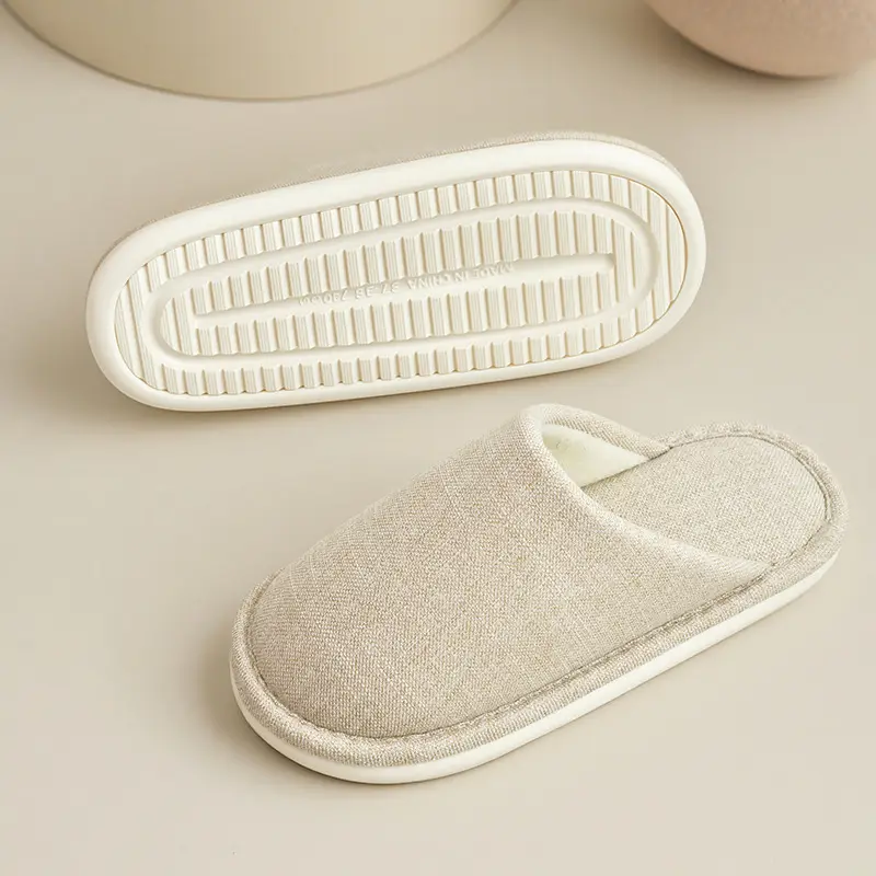 Japanese-Style Cotton Slippers for Women Yellow Winter Indoor - Image 9
