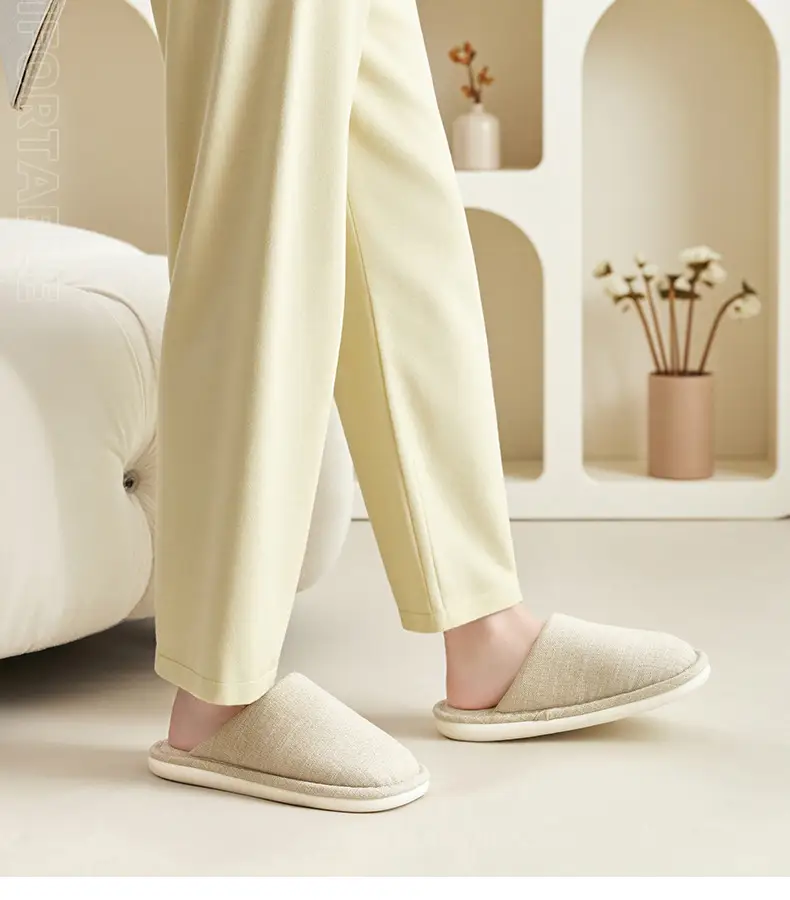 Japanese-Style Cotton Slippers for Women Yellow Winter Indoor — feature 21
