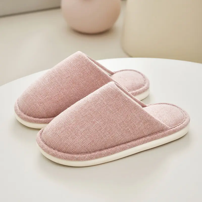 Japanese-Style Cotton Slippers for Women Yellow Winter Indoor - Image 2