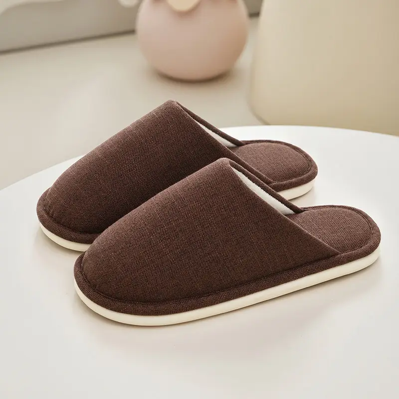 Japanese-Style Cotton Slippers for Women Yellow Winter Indoor - Image 5