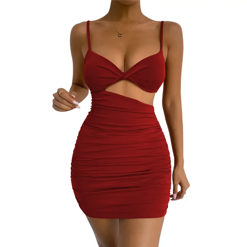 Black Hollow Out Strap Bodycon Dress for Women - Image 9
