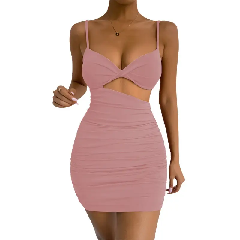 Black Hollow Out Strap Bodycon Dress for Women - Image 11