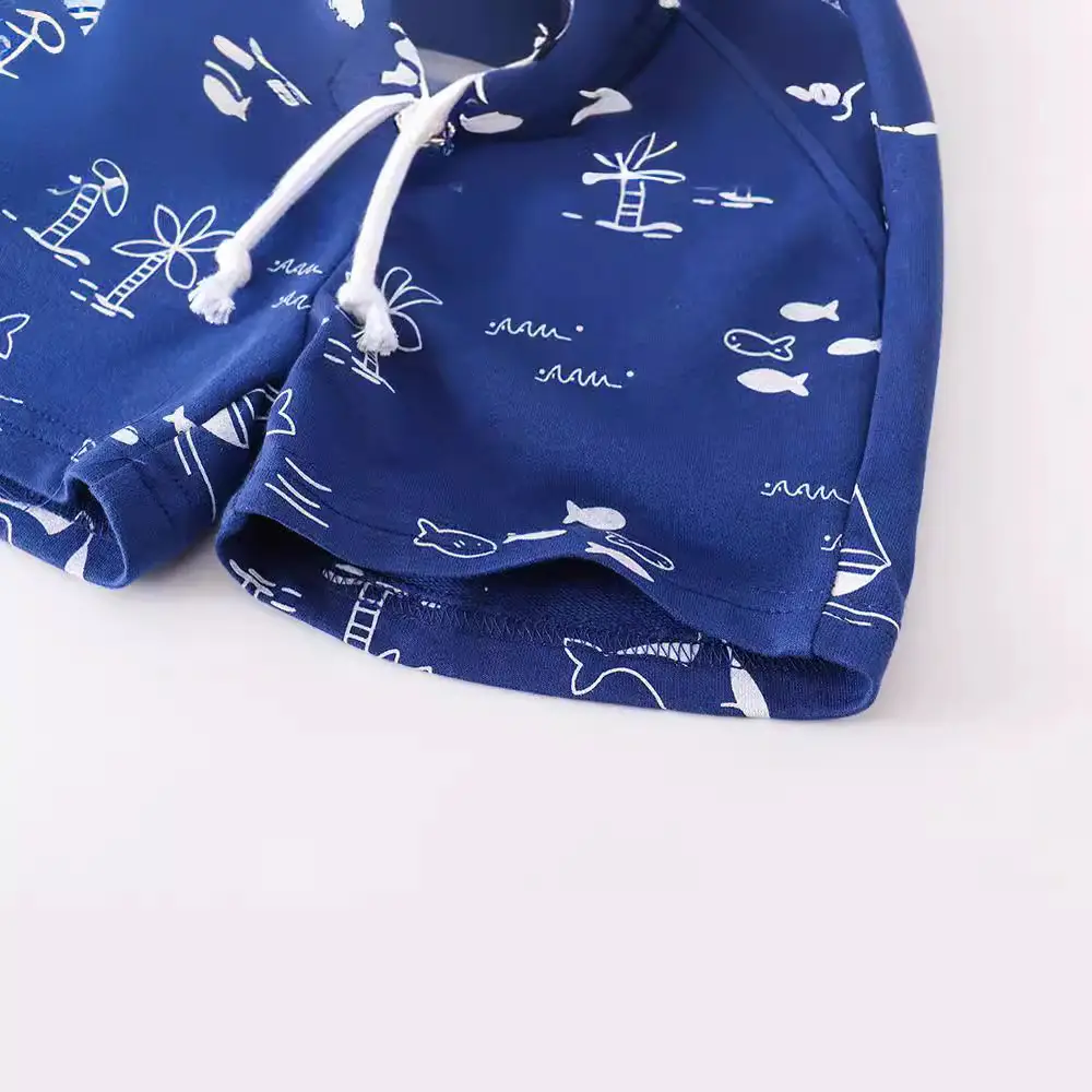 Blue Whale Print Casual Shorts for Boys Girls - Image 4