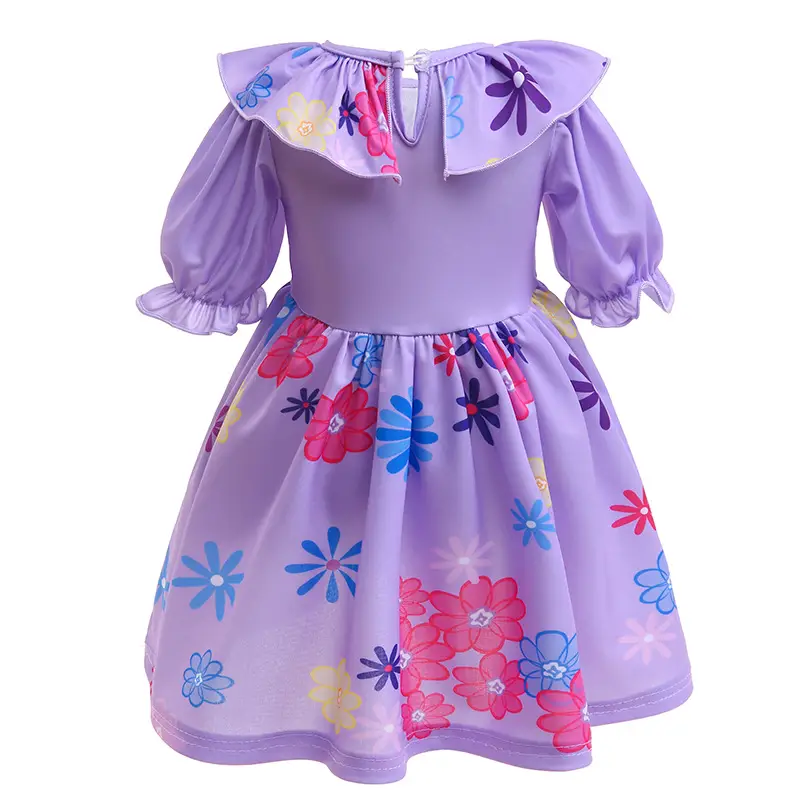 2025 Cartoon Print Girls Dress Baby Short Sleeve Magic Full House Mira Princess Dress - Image 5