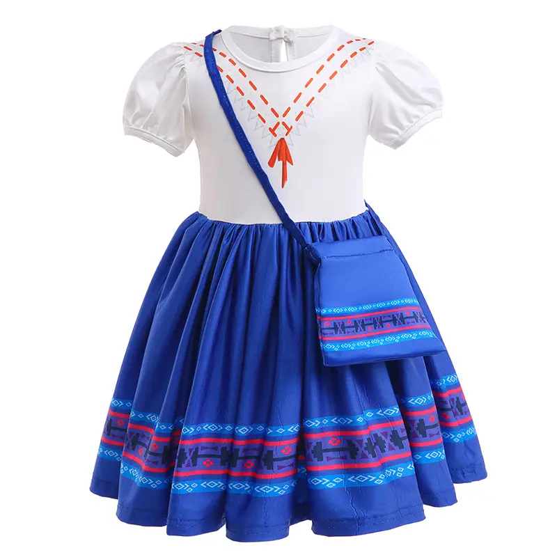 2025 Cartoon Print Girls Dress Baby Short Sleeve Magic Full House Mira Princess Dress - Image 2