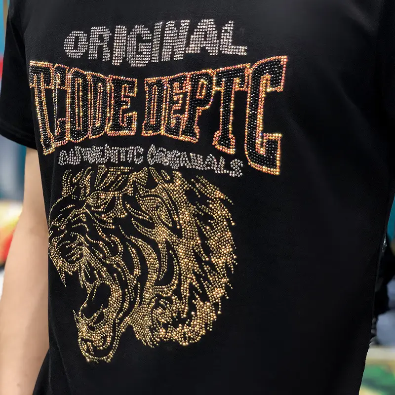 Men's 2024 Summer Tiger Head T-Shirt White Large - Image 3