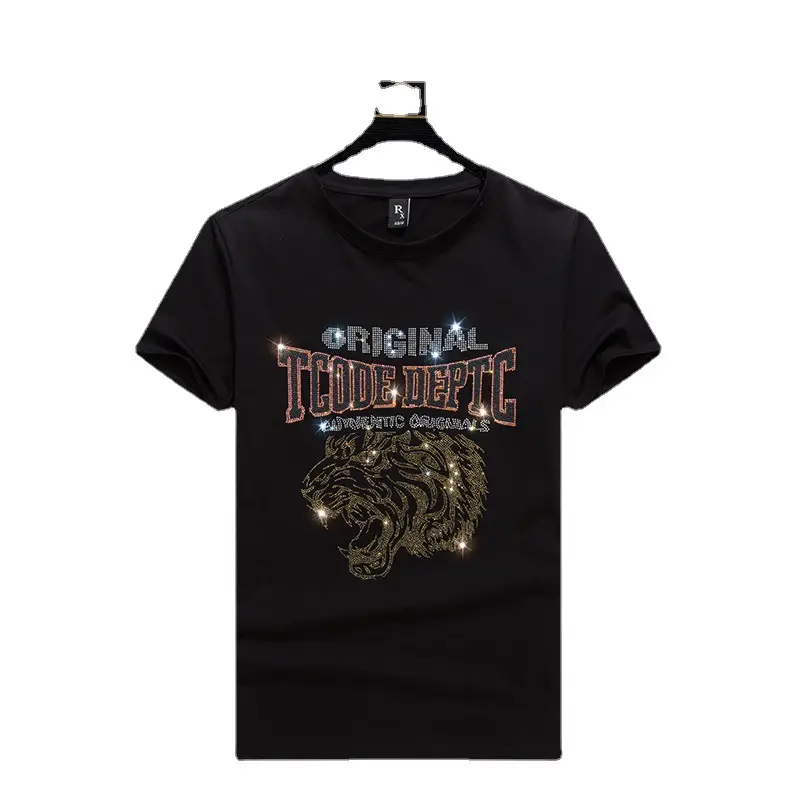 Men's 2024 Summer Tiger Head T-Shirt White Large - Image 5