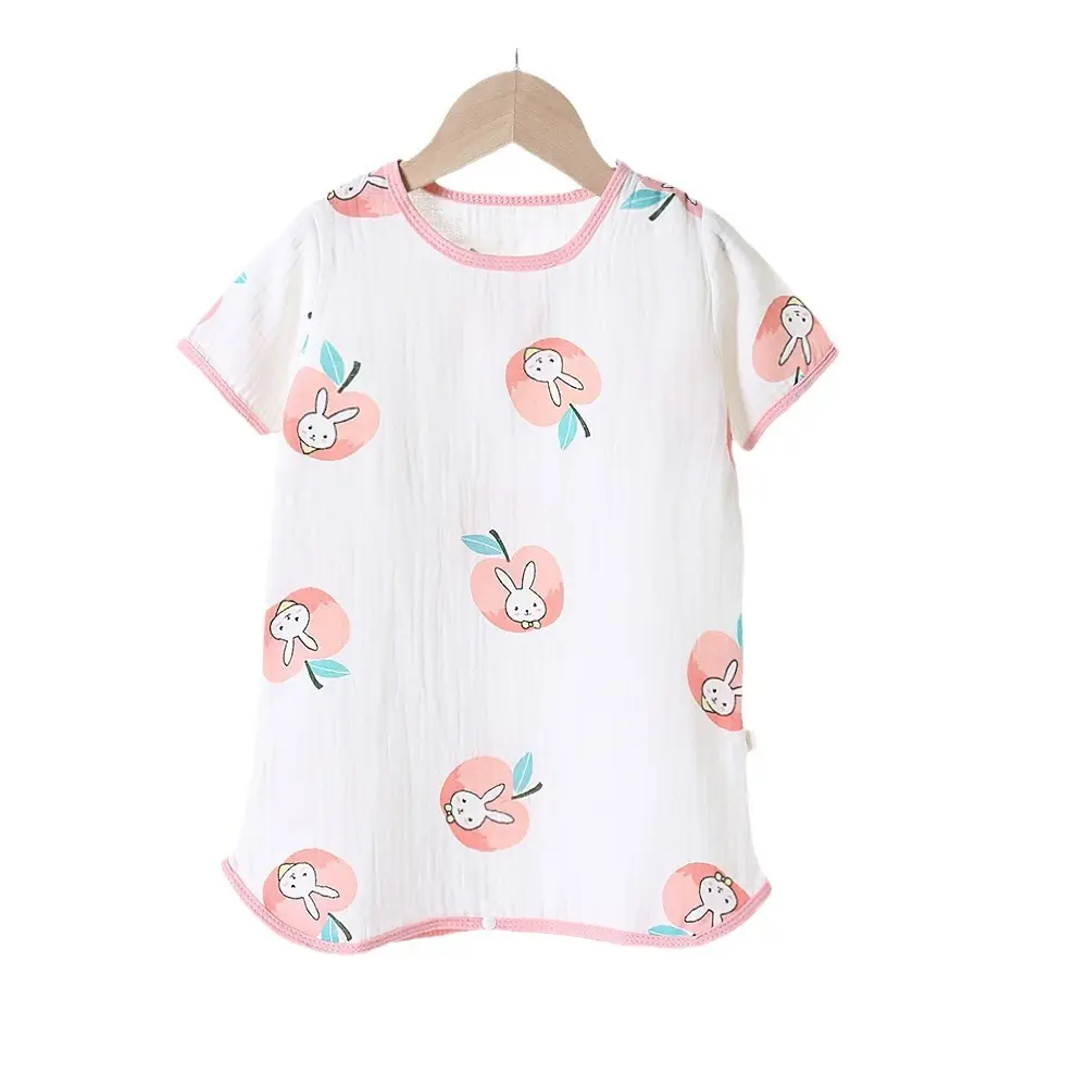 Baby Sleepwear Double Layer Gauze Pajamas White Star Print - Image 15