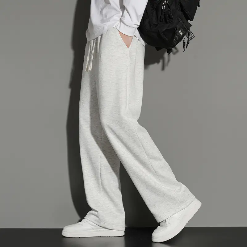 Men's Grey Jogger Sweatpants Loose Fit Straight Leg - Image 13