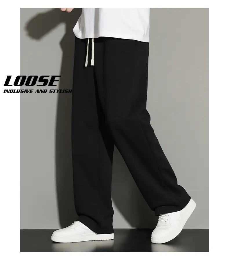 Men's Grey Jogger Sweatpants Loose Fit Straight Leg — feature 11