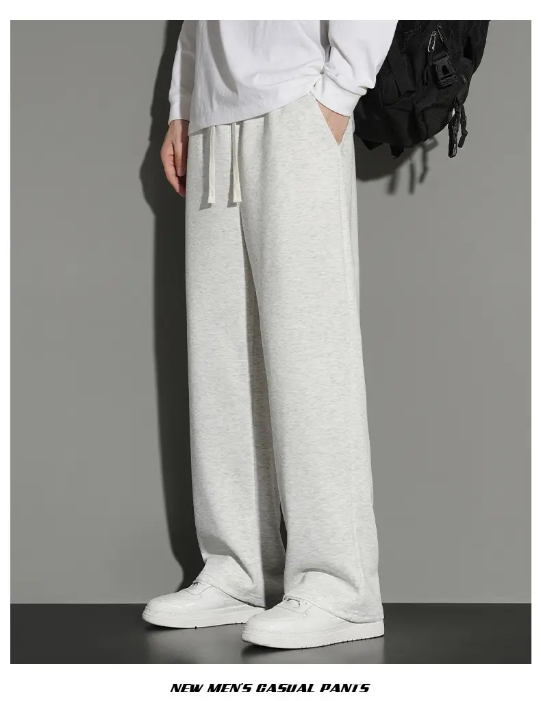 Men's Grey Jogger Sweatpants Loose Fit Straight Leg — feature 12