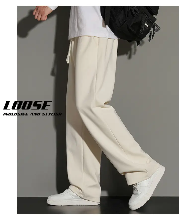Men's Grey Jogger Sweatpants Loose Fit Straight Leg — feature 17