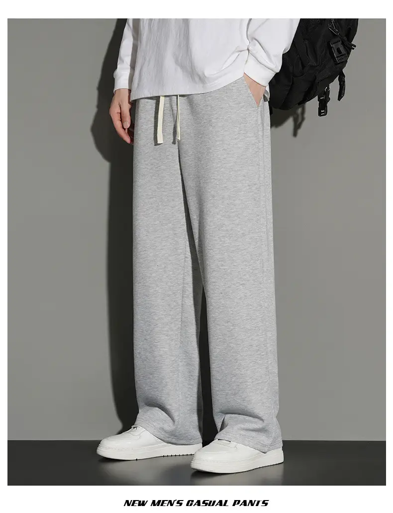 Men's Grey Jogger Sweatpants Loose Fit Straight Leg — feature 18