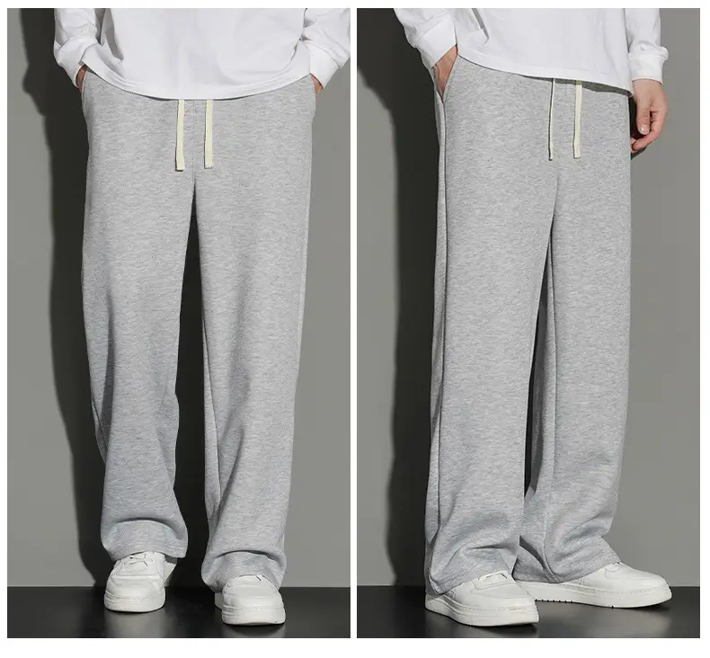 Men's Grey Jogger Sweatpants Loose Fit Straight Leg — feature 19