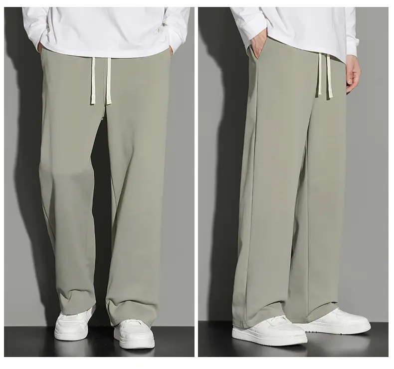Men's Grey Jogger Sweatpants Loose Fit Straight Leg — feature 22