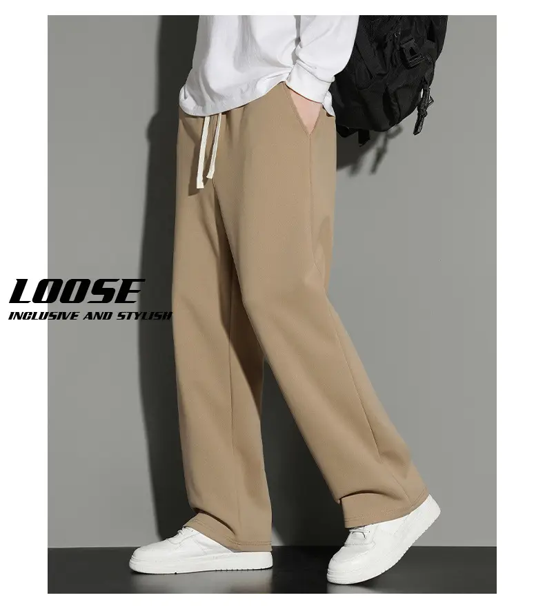 Men's Grey Jogger Sweatpants Loose Fit Straight Leg — feature 26