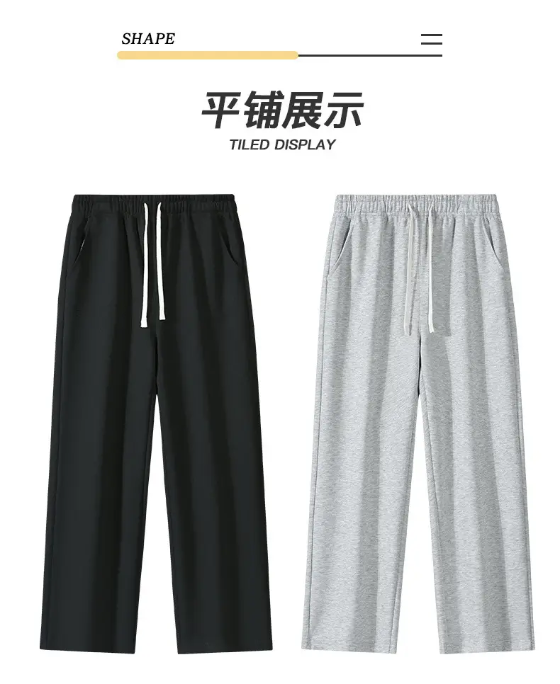 Men's Grey Jogger Sweatpants Loose Fit Straight Leg — feature 27